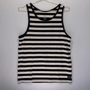 Nike | Black & Off White Striped Dri-Fit Loose Fit Tank Top, Size L